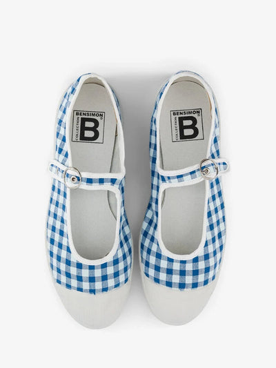 Bensimon Babies Femme Summer Vichy Marine - Mavi Desenli Kadın Ayakkabısı