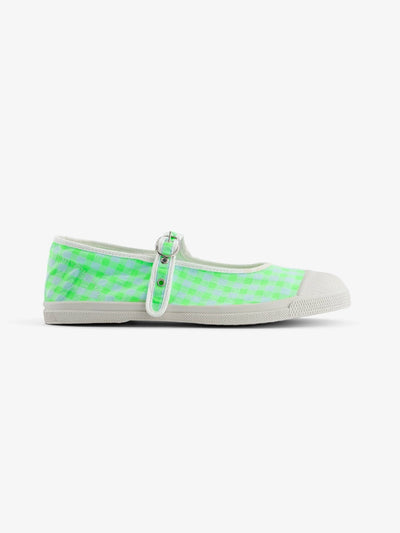 Bensimon Babies Femme Summer Vichy Vert Fluo - Yeşil Desenli Kadın Ayakkabısı