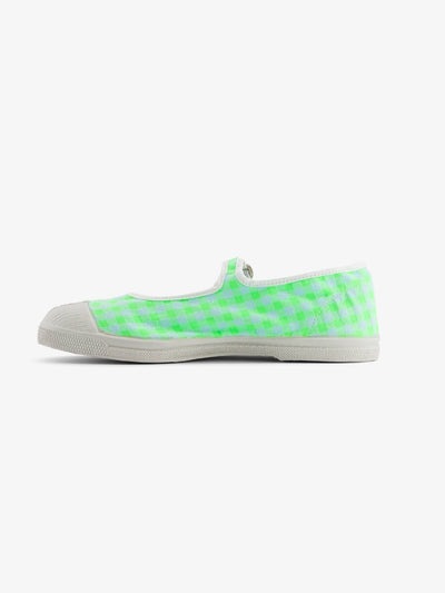 Bensimon Babies Femme Summer Vichy Vert Fluo - Yeşil Desenli Kadın Ayakkabısı