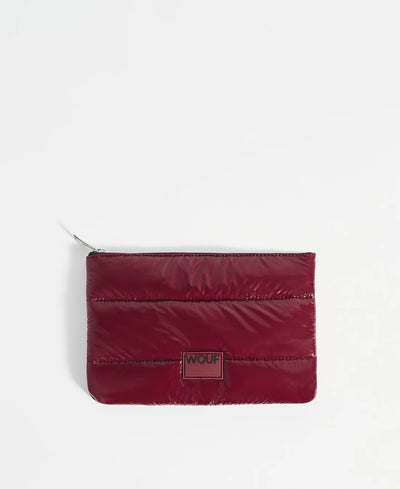 WOUF BURGUNDY GLOSSY POUCH - ÇANTA