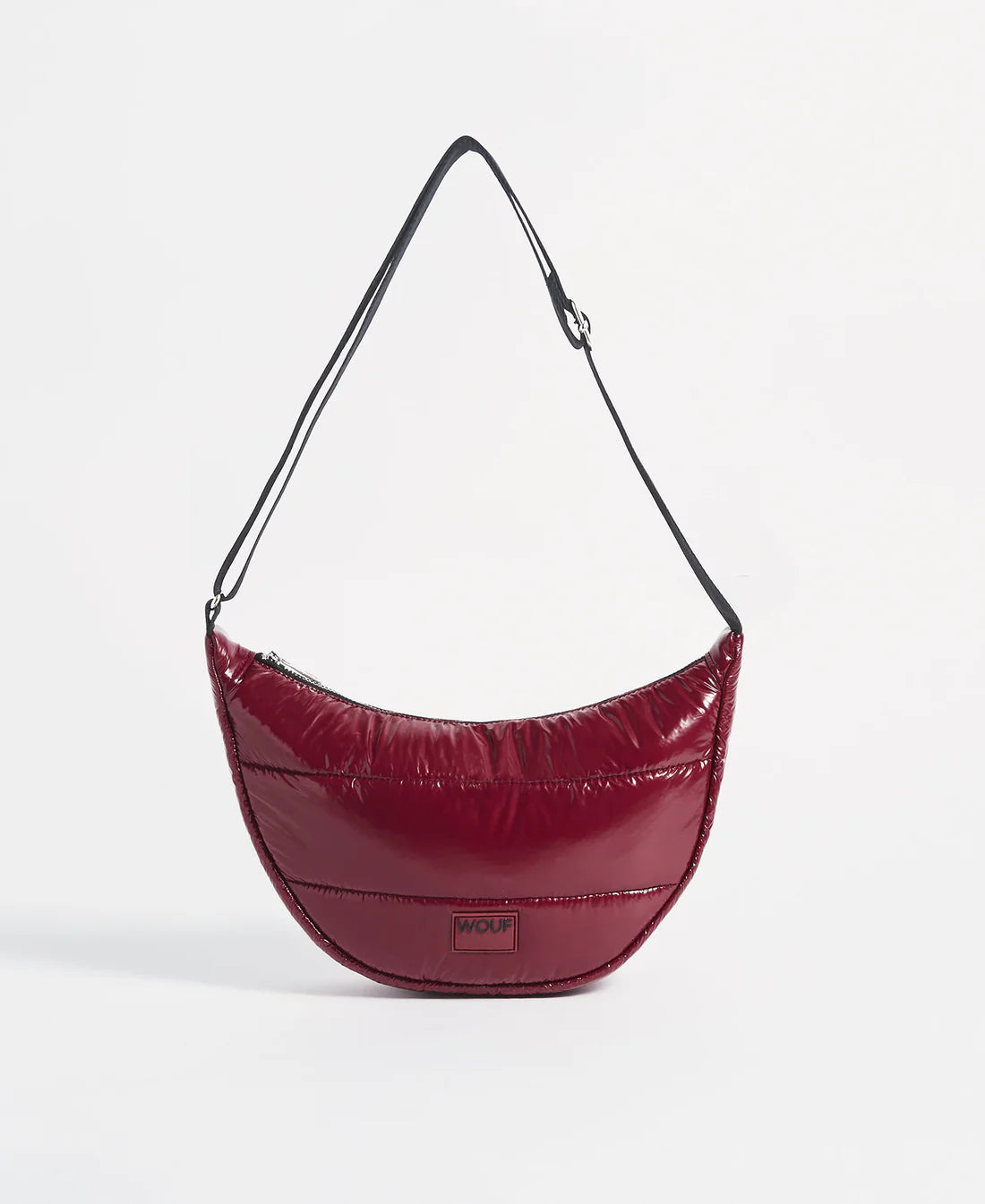 WOUF BURGUNDY GLOSSY CROSSBODY BAG - ASKILI OMUZ ÇANTASI