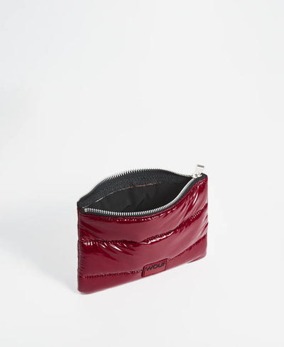 WOUF BURGUNDY GLOSSY POUCH - ÇANTA