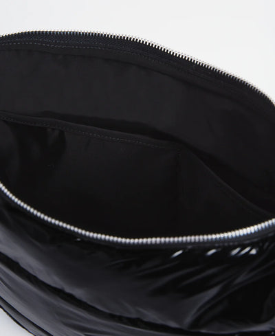 WOUF BLACK GLOSSY LARGE CROSSBODY BAG - BÜYÜK ASKILI OMUZ ÇANTASI