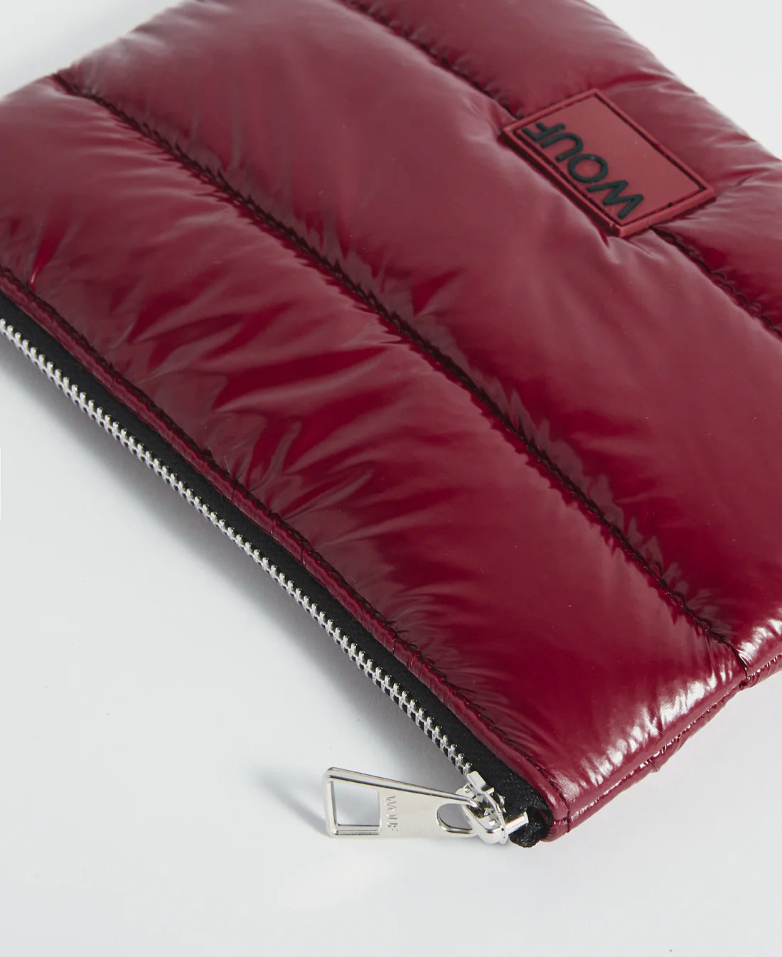 WOUF BURGUNDY GLOSSY POUCH - ÇANTA