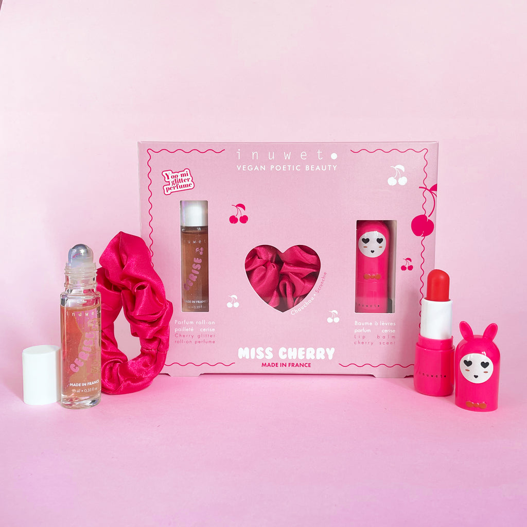Inuwet Miss Cherry Set -Pembe Saç Tokası, Kiraz Kokulu Parfüm ve