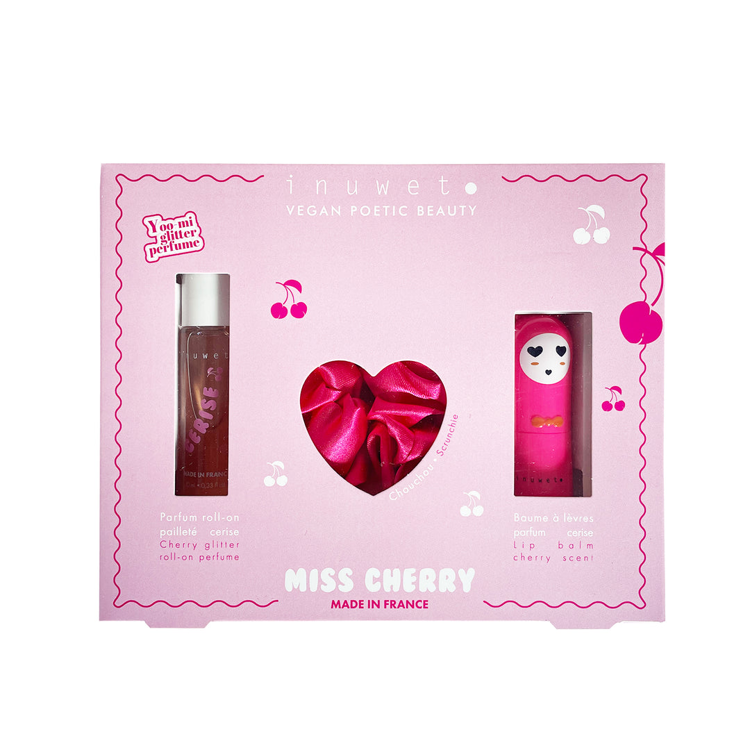 Inuwet Miss Cherry Set -Pembe Saç Tokası, Kiraz Kokulu Parfüm ve