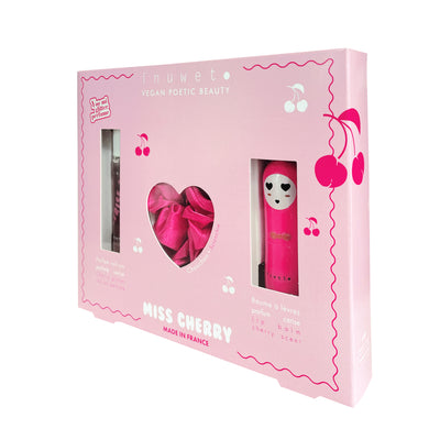 Inuwet Miss Cherry Set -Pembe Saç Tokası, Kiraz Kokulu Parfüm ve Kiraz Aromalı Dudak Nemlendiricisi