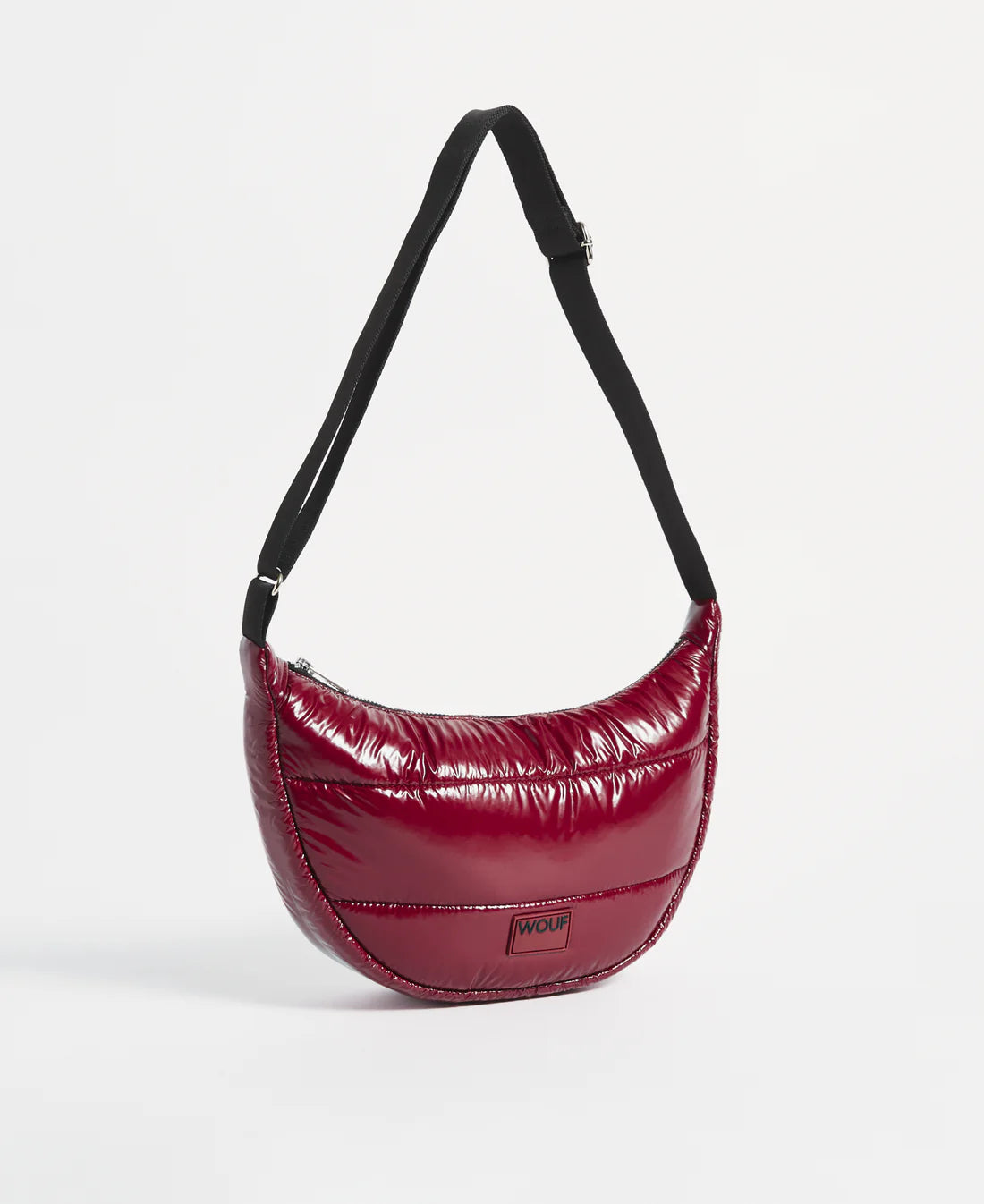 WOUF BURGUNDY GLOSSY CROSSBODY BAG - ASKILI OMUZ ÇANTASI