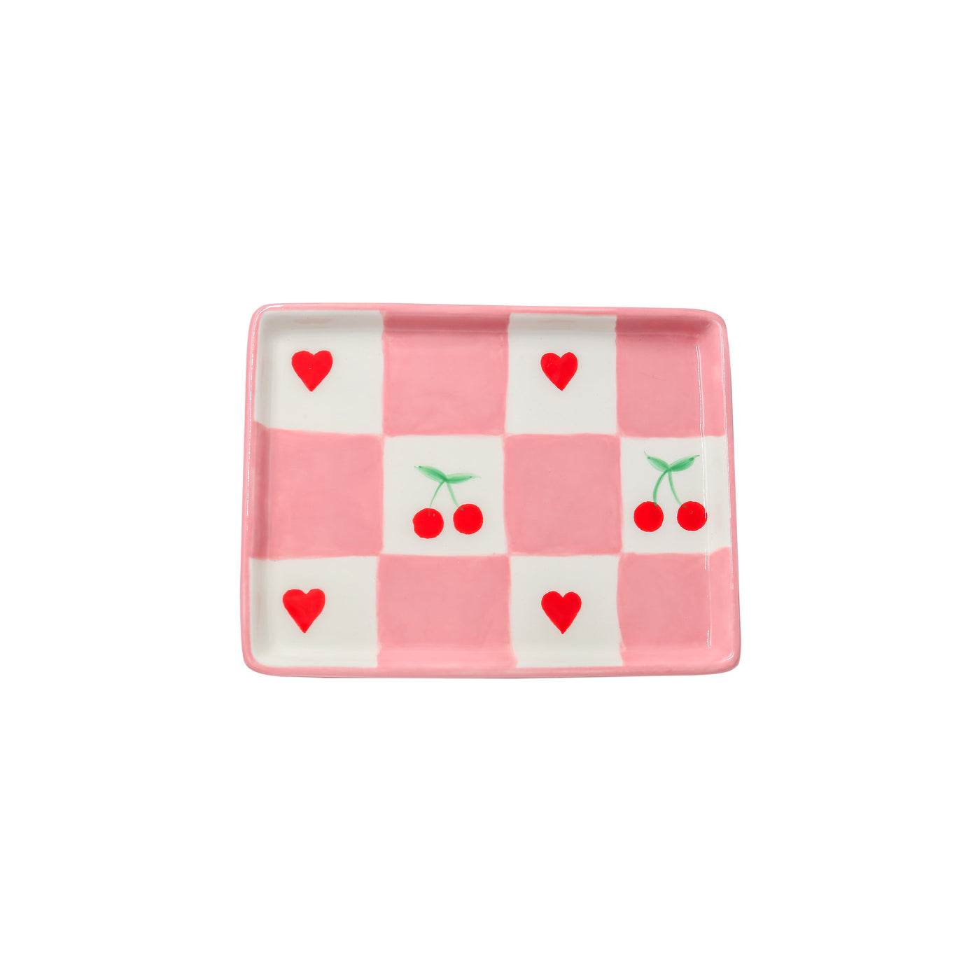 Que Rico - Javier Cherry Charm El Boyaması Tepsi