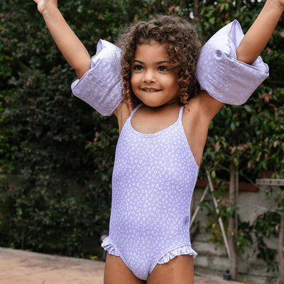Swim Essentials Leopard Lila UV Korumalı Mayo 4-6 Yaş