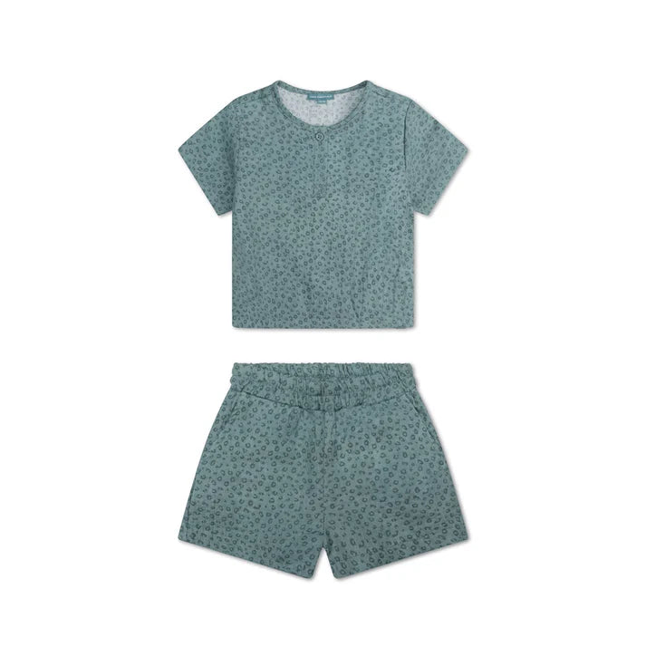 Swim Essentials Leopard Green Tişört Şort Set 2-4 Yaş