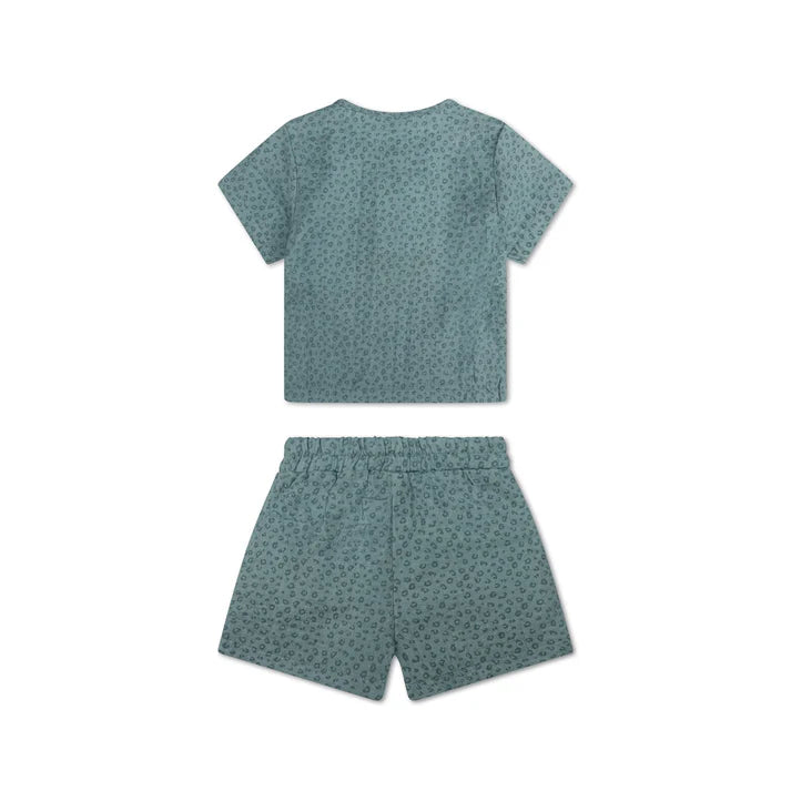 Swim Essentials Leopard Green Tişört Şort Set 8-10 Yaş