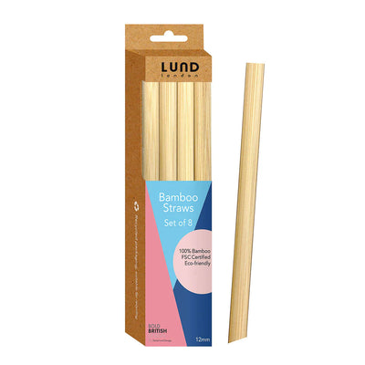 LUND LONDON - Bamboo Straws - Set of 12 - 8mm - BAMBU PİPET