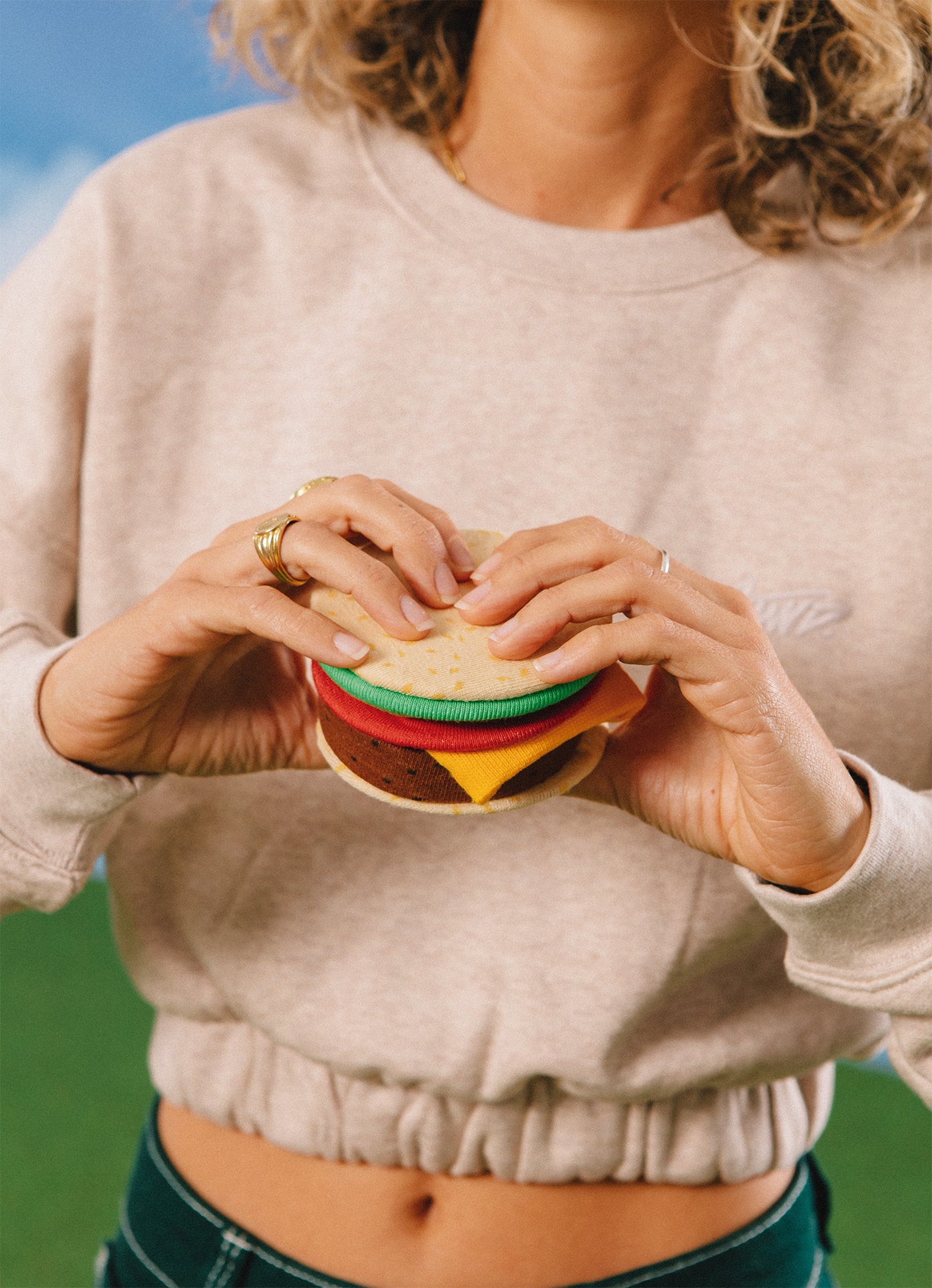 Eat My Socks Cheeseburger Yetişkin Çorap