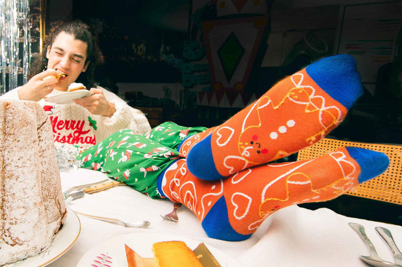 Eat My Socks Xmas Cookie Yetişkin Çorap