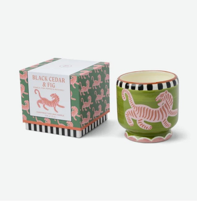Paddywax Adopo Seramik Kutulu Mum Kaplan-Black Cedar&Fig