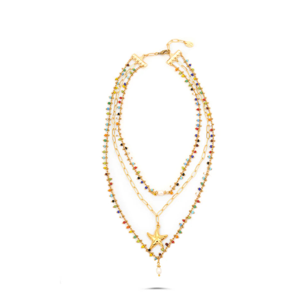 Berrin Özkan - Gyps Chain Love Multicolor Kolye