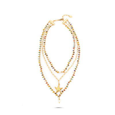 Berrin Özkan - Gyps Chain Love Multicolor Kolye