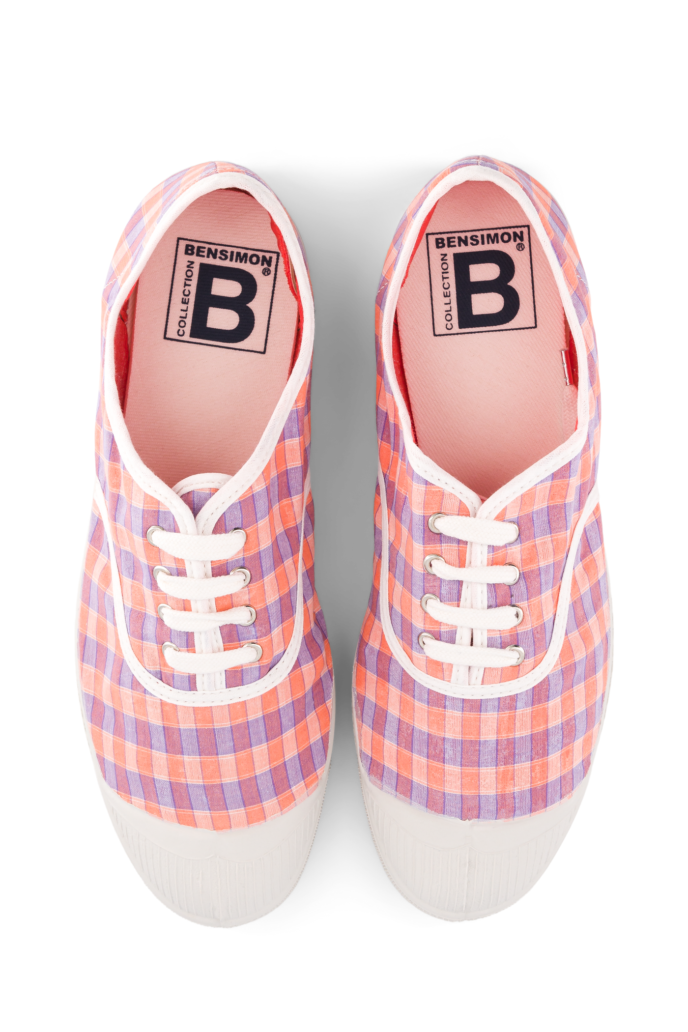 BENSIMON LACETS FEMME SUMMER CHECKS MANGUE - DESENLİ KADIN AYAKKABISI