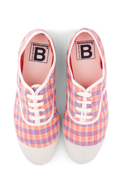 BENSIMON LACETS FEMME SUMMER CHECKS MANGUE - DESENLİ KADIN AYAKKABISI