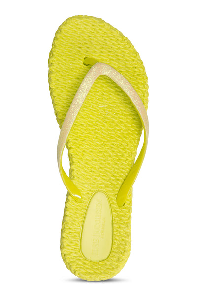 Ilse Jacobsen Lime Cheerful01 - Sarı Simli Parmak Arası Terlik