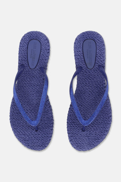 Ilse Jacobsen Blue Web Cheerful 01 - Lacivert Simli Parmak Arası Terlik