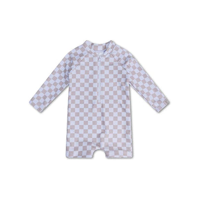 Swim Essentials Checkmate Uzun Kollu Erkek Çocuk Mayosu 6-12 Ay