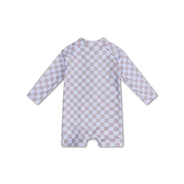 Swim Essentials Checkmate Uzun Kollu Erkek Çocuk Mayosu 6-12 Ay