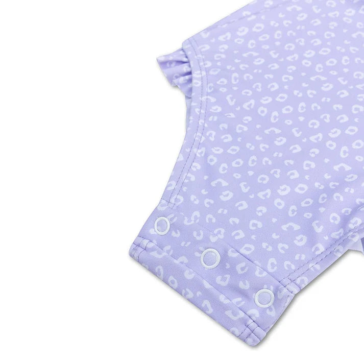 Swim Essentials Leopard Lila UV Korumalı Uzun Kollu Mayo 4-6 Yaş