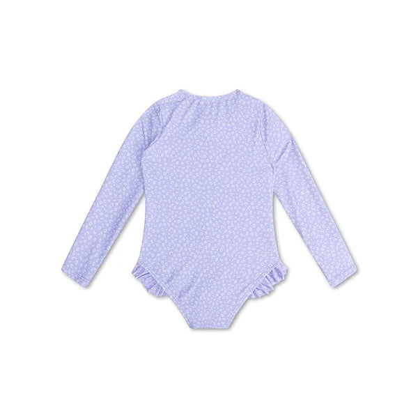 Swim Essentials Leopard Lila UV Korumalı Uzun Kollu Mayo 4-6 Yaş
