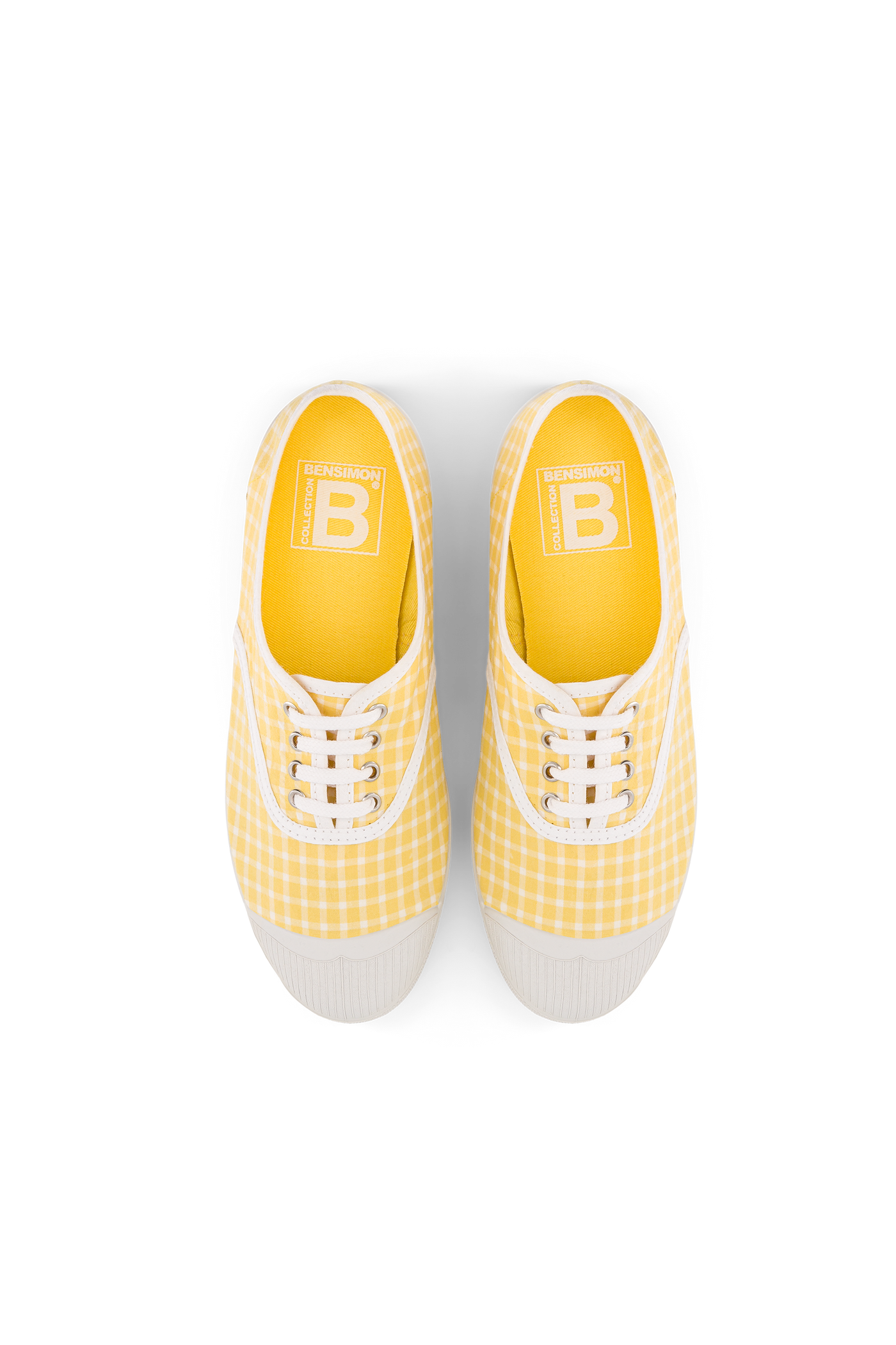 Bensimon Lacet Femme Fresh Vichy Mais - Sarı Desenli Kadın Ayakkabısı