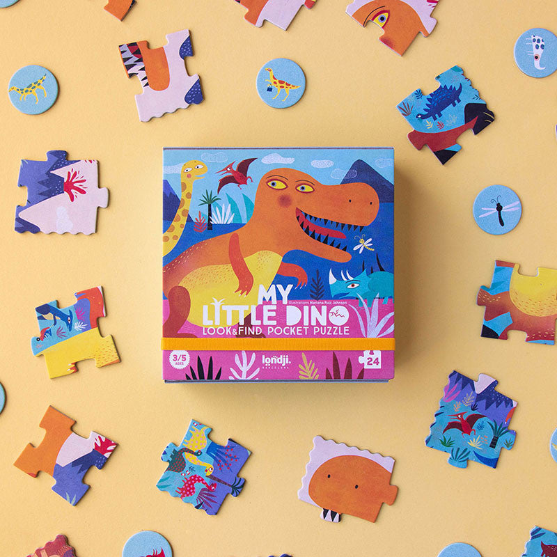 Londji Pocket Puzzle - My Little Dino -24 parçalı  Cep Yapbozu Küçük Dinazorum