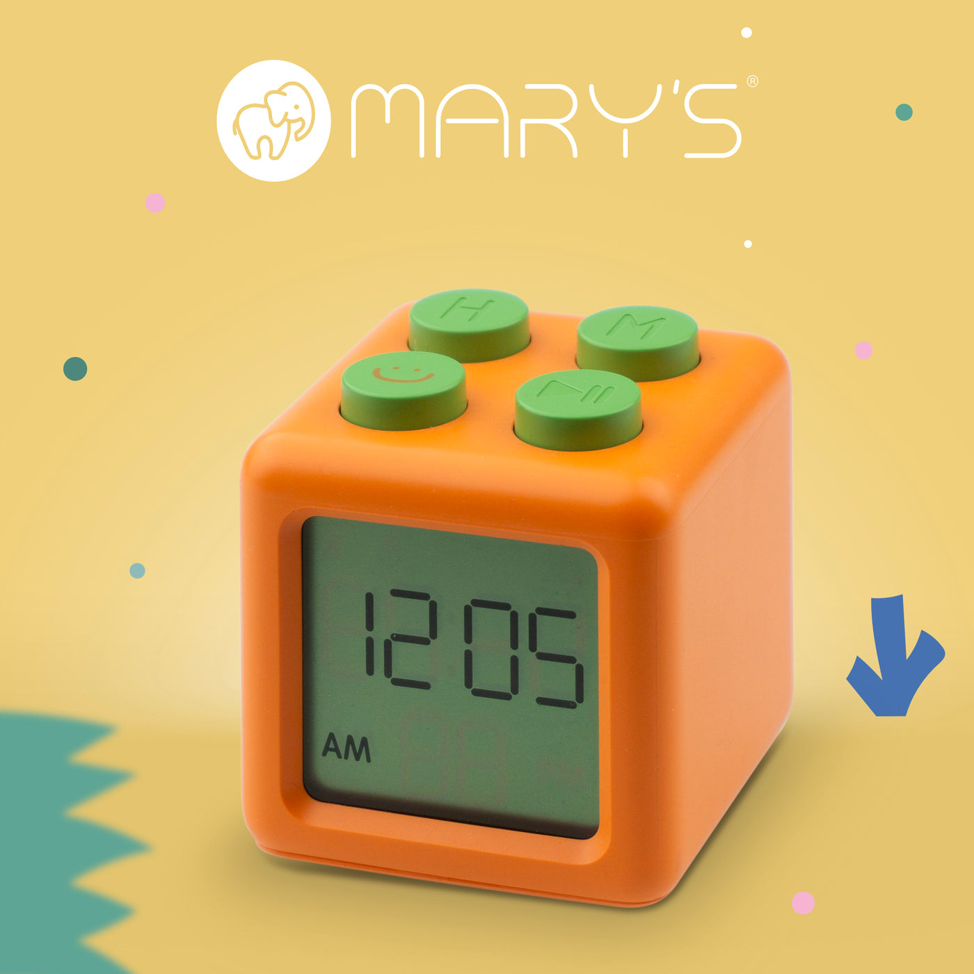 Mary's Block Turuncu Çalar Saat