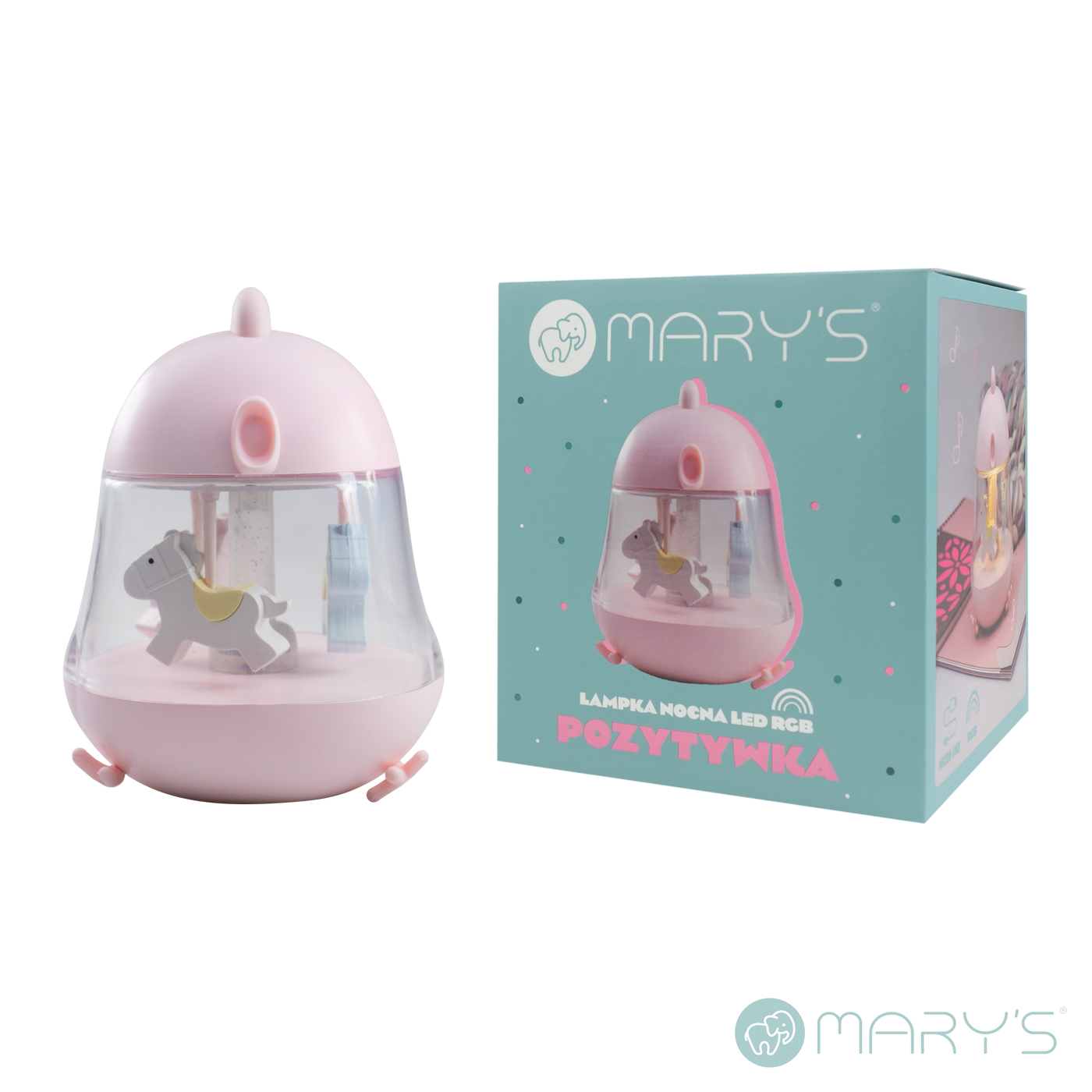 Mary's Music Box Pembe Led Gece Lambası