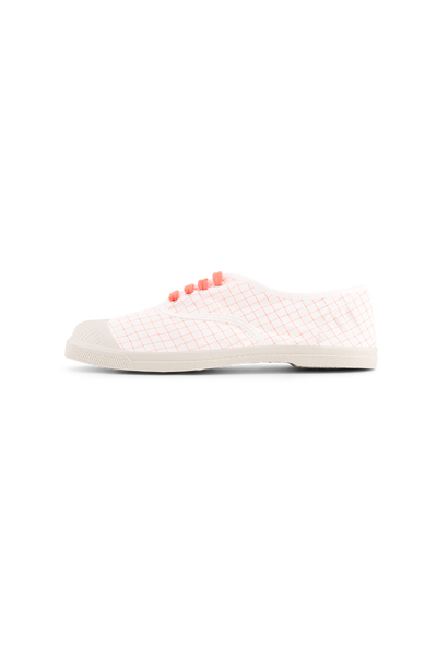 Bensimon Lacet Femme Neon Checks Orange Flue - Desenli Kadın Ayakkabısı