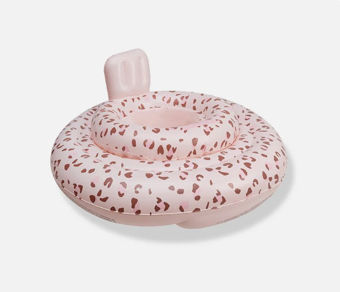 Swim Essentials Old Pink Leopard Bebek Sırt Destekli Yüzme Simidi 0-1 Yaş