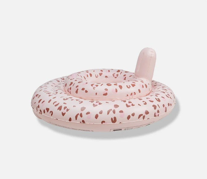 Swim Essentials Old Pink Leopard Bebek Sırt Destekli Yüzme Simidi 0-1 Yaş