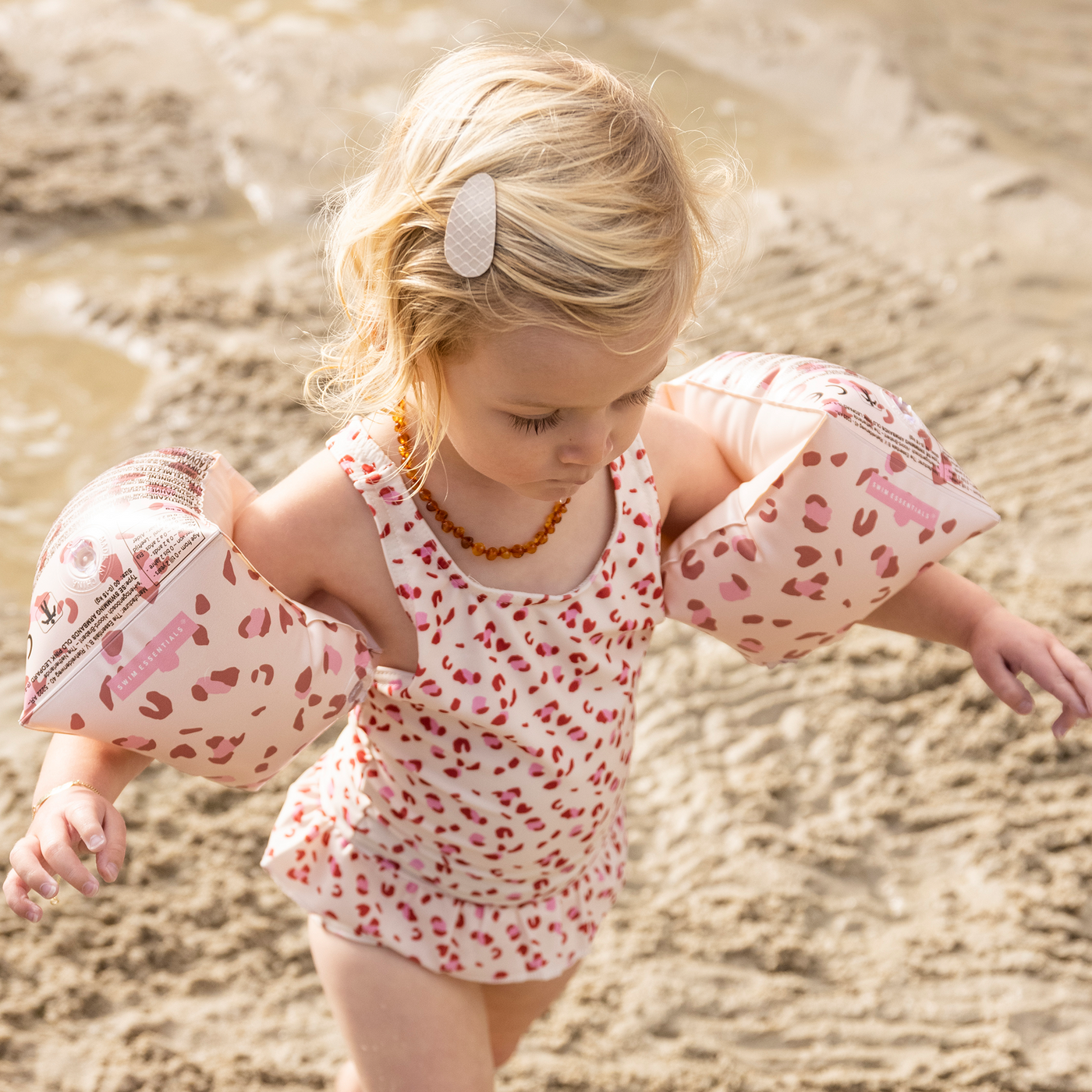 Swim Essentials Old Pink Leopard Şişme Yüzme Kolluğu 0-2 Yaş