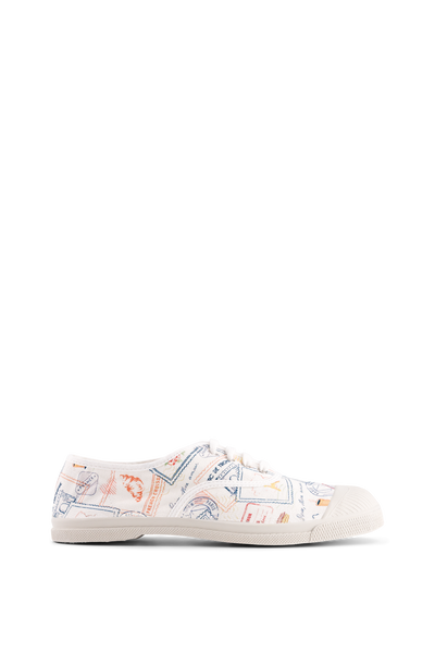 Bensimon Lacet Femme Timbres Paris - Desenli Kadın Ayakkabısı
