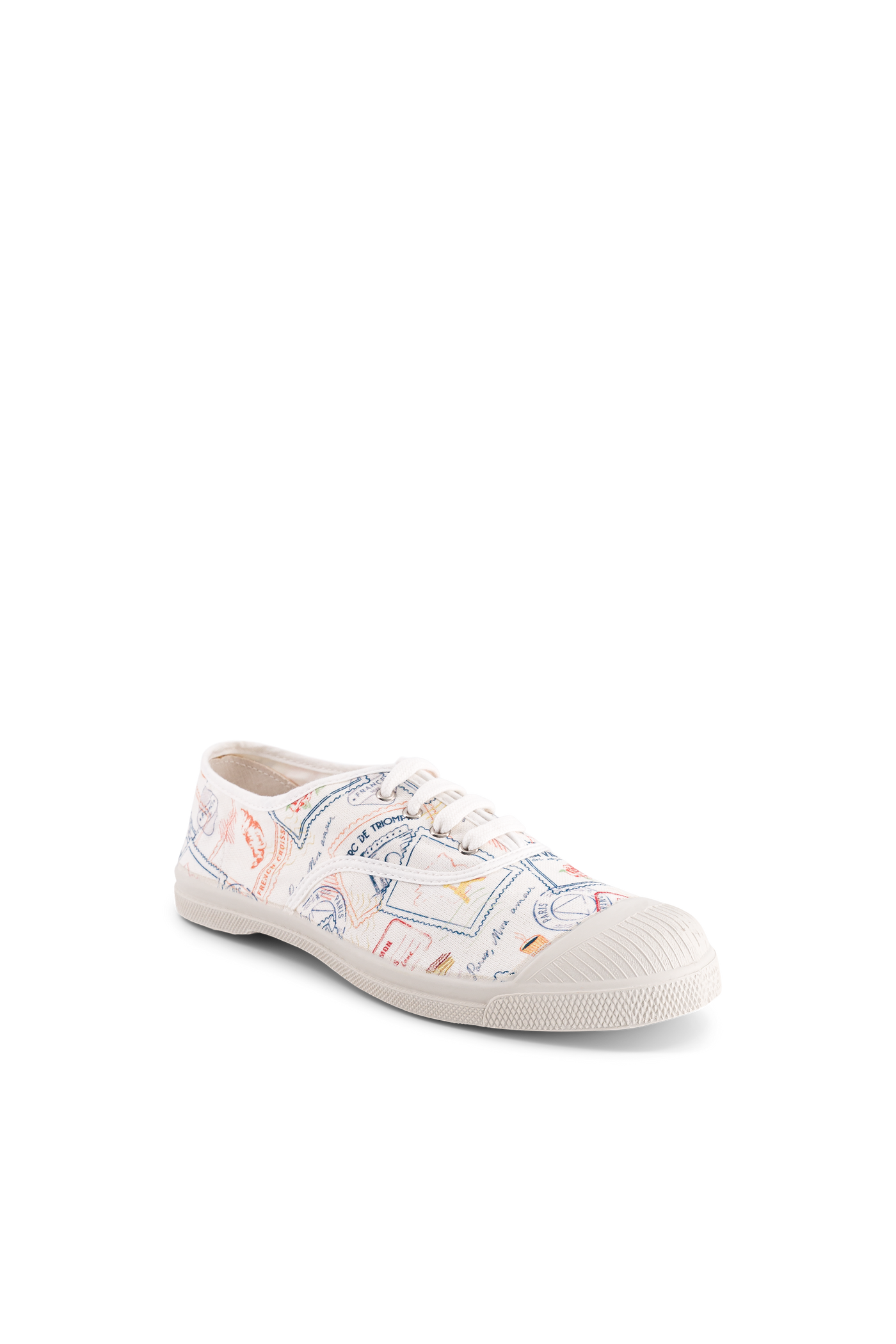 Bensimon Lacet Femme Timbres Paris - Desenli Kadın Ayakkabısı