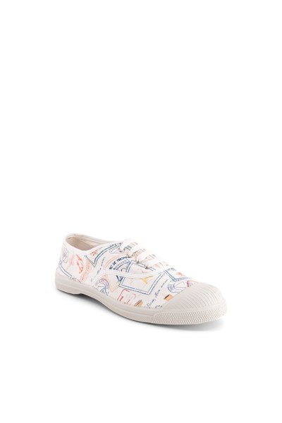 Bensimon Lacet Femme Timbres Paris - Desenli Kadın Ayakkabısı