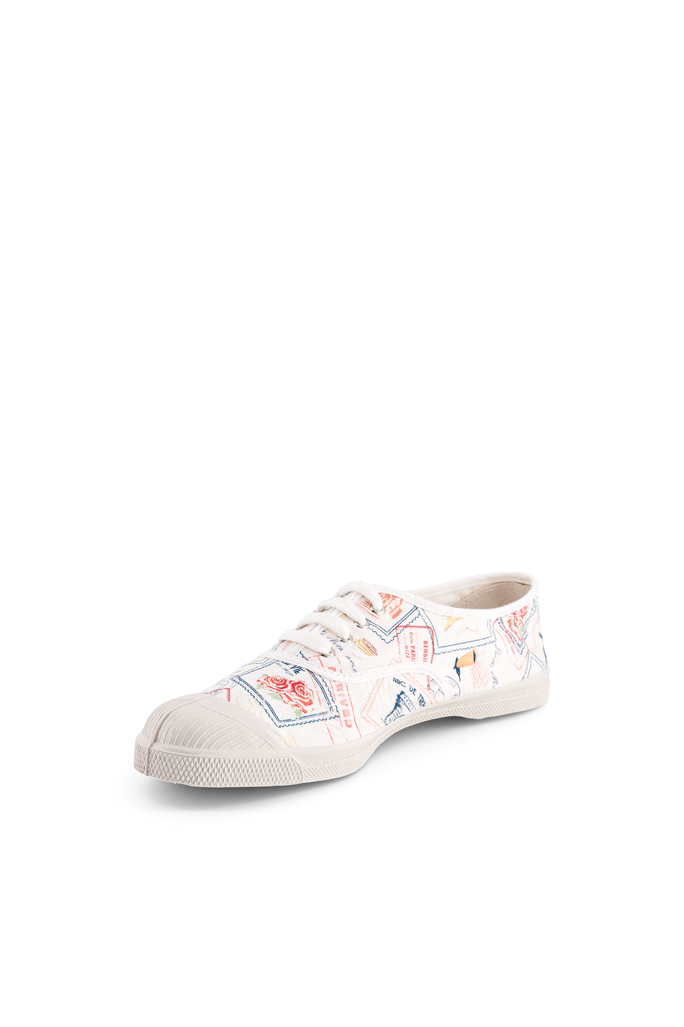 Bensimon Lacet Femme Timbres Paris - Desenli Kadın Ayakkabısı