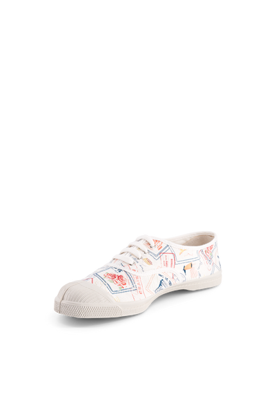 Bensimon Lacet Femme Timbres Paris - Desenli Kadın Ayakkabısı