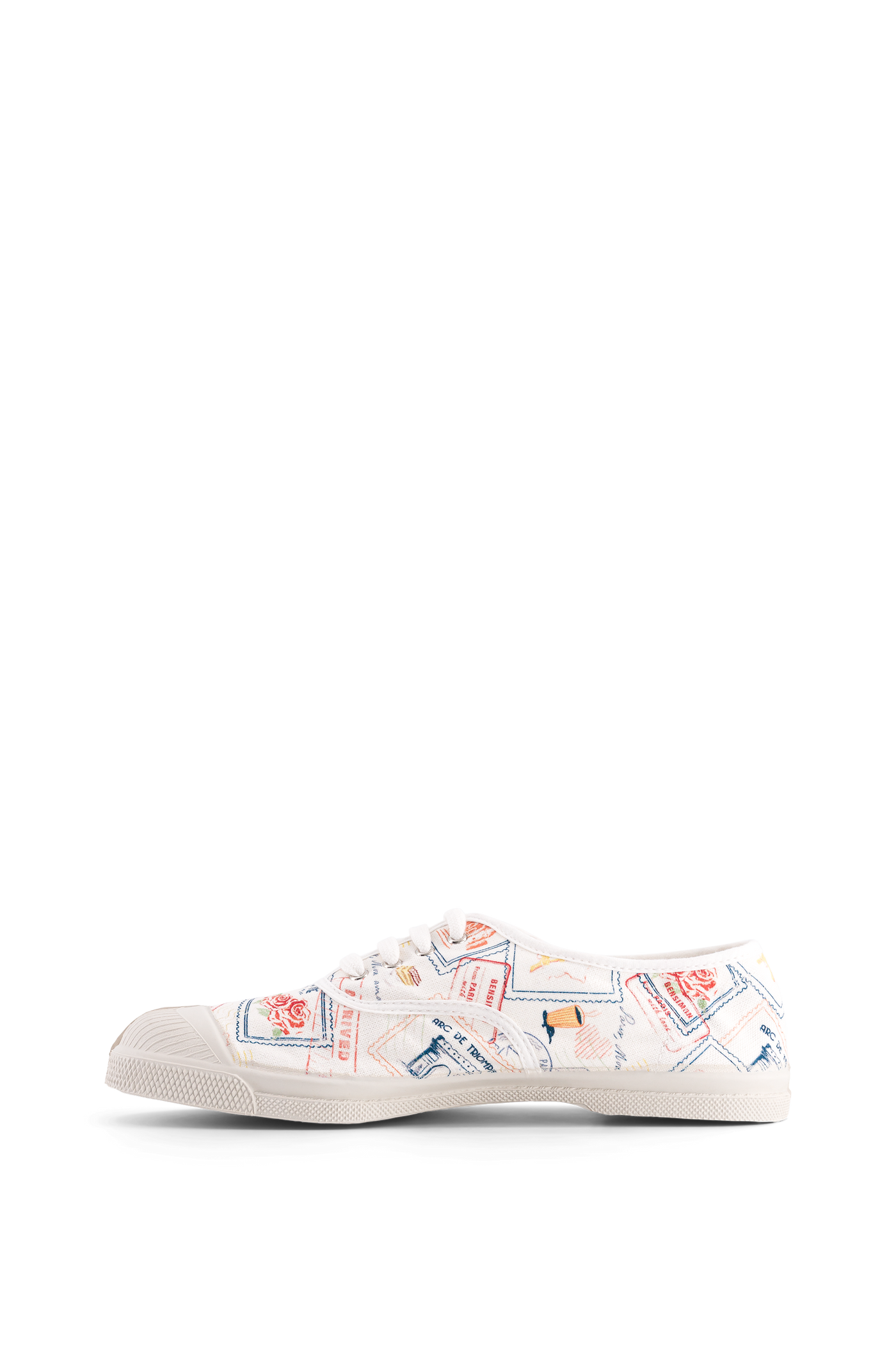 Bensimon Lacet Femme Timbres Paris - Desenli Kadın Ayakkabısı