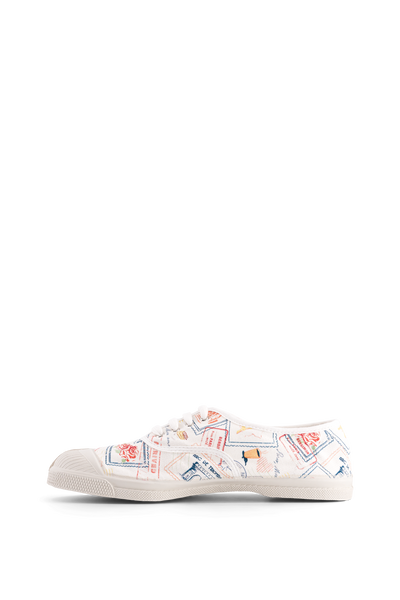 Bensimon Lacet Femme Timbres Paris - Desenli Kadın Ayakkabısı
