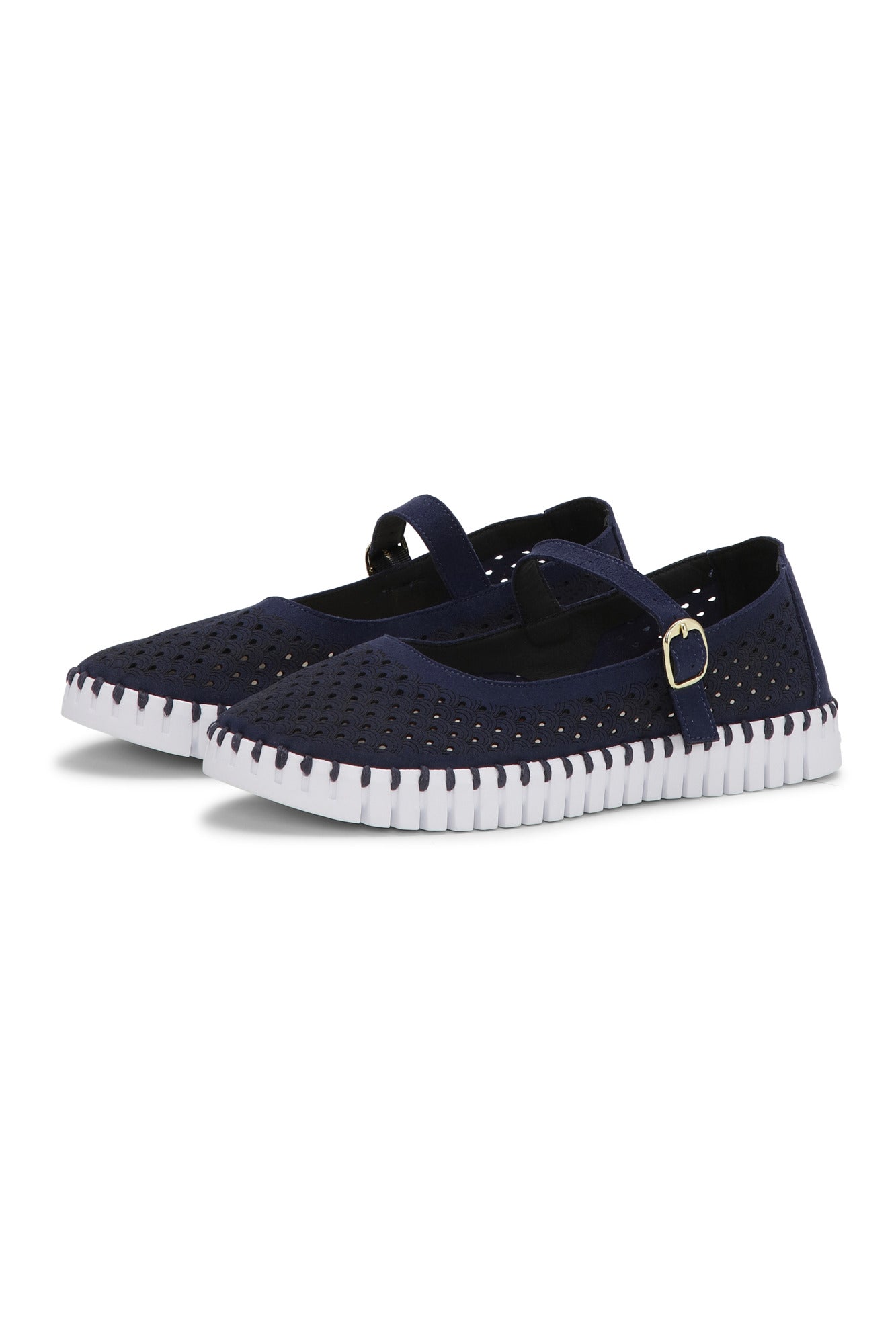 Ilse Jacobsen Tulip3476 Ballerina Dark Indigo White - Lacivert Kadın Ayakkabısı
