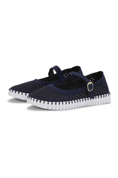Ilse Jacobsen Tulip3476 Ballerina Dark Indigo White - Lacivert Kadın Ayakkabısı