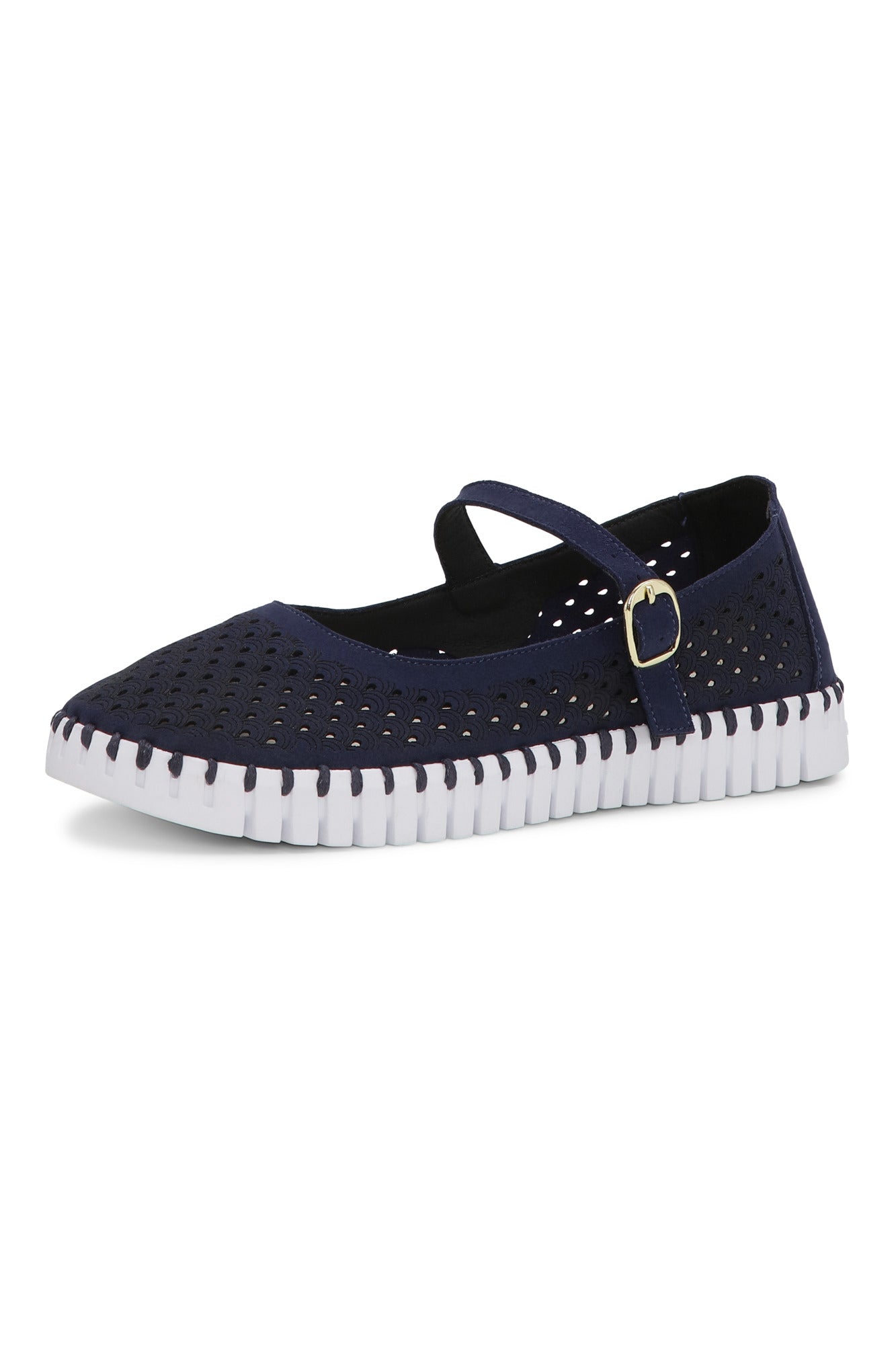 Ilse Jacobsen Tulip3476 Ballerina Dark Indigo White - Lacivert Kadın Ayakkabısı
