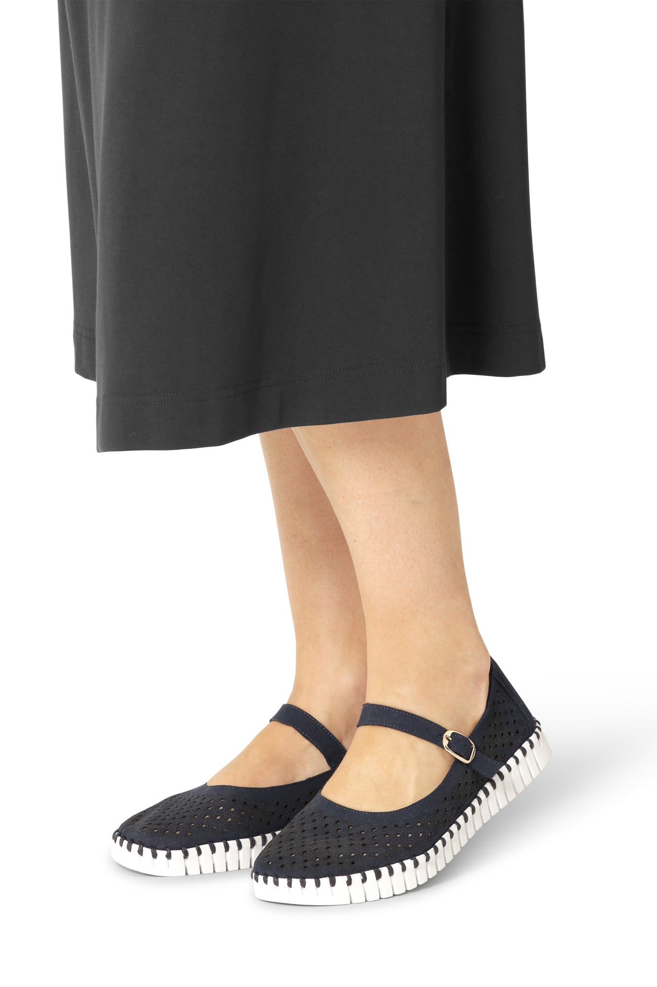 Ilse Jacobsen Tulip3476 Ballerina Dark Indigo White - Lacivert Kadın Ayakkabısı