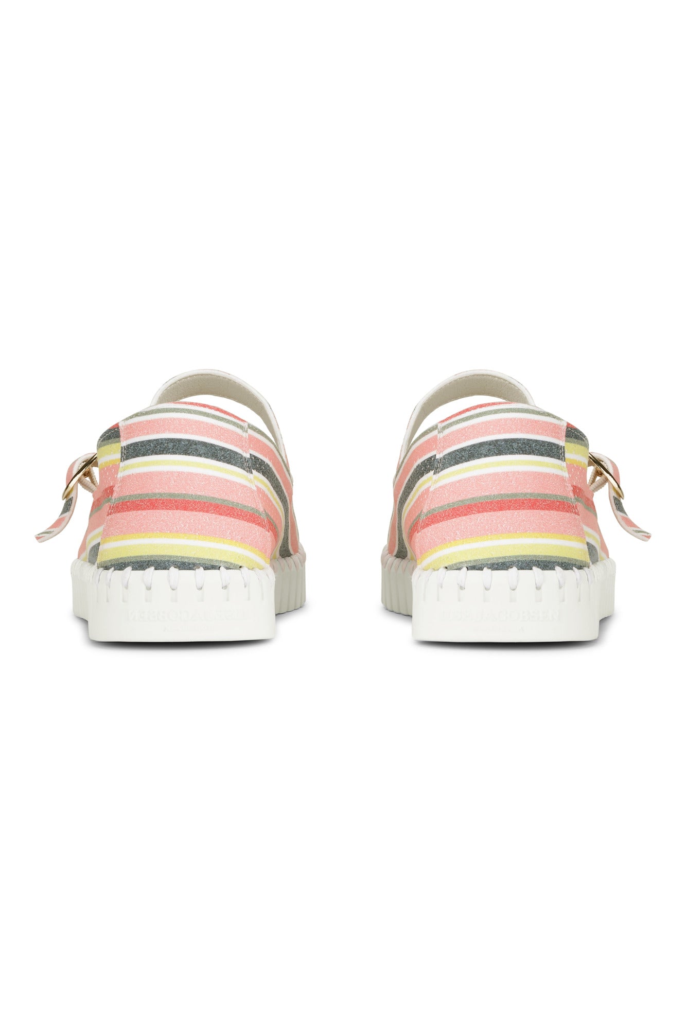 Ilse Jacobsen Tulipstripes3995 Ballerine Peach Bud White - Çizgi Desenli Kadın Ayakkabısı